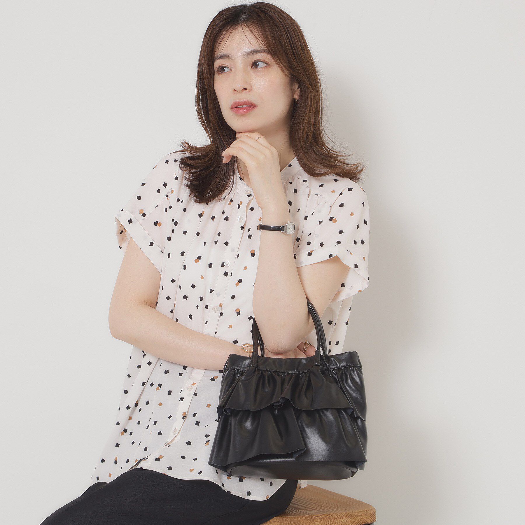 ITS&rsquo;DEMO「ラッフルミディトート」|ハンドバッグ|