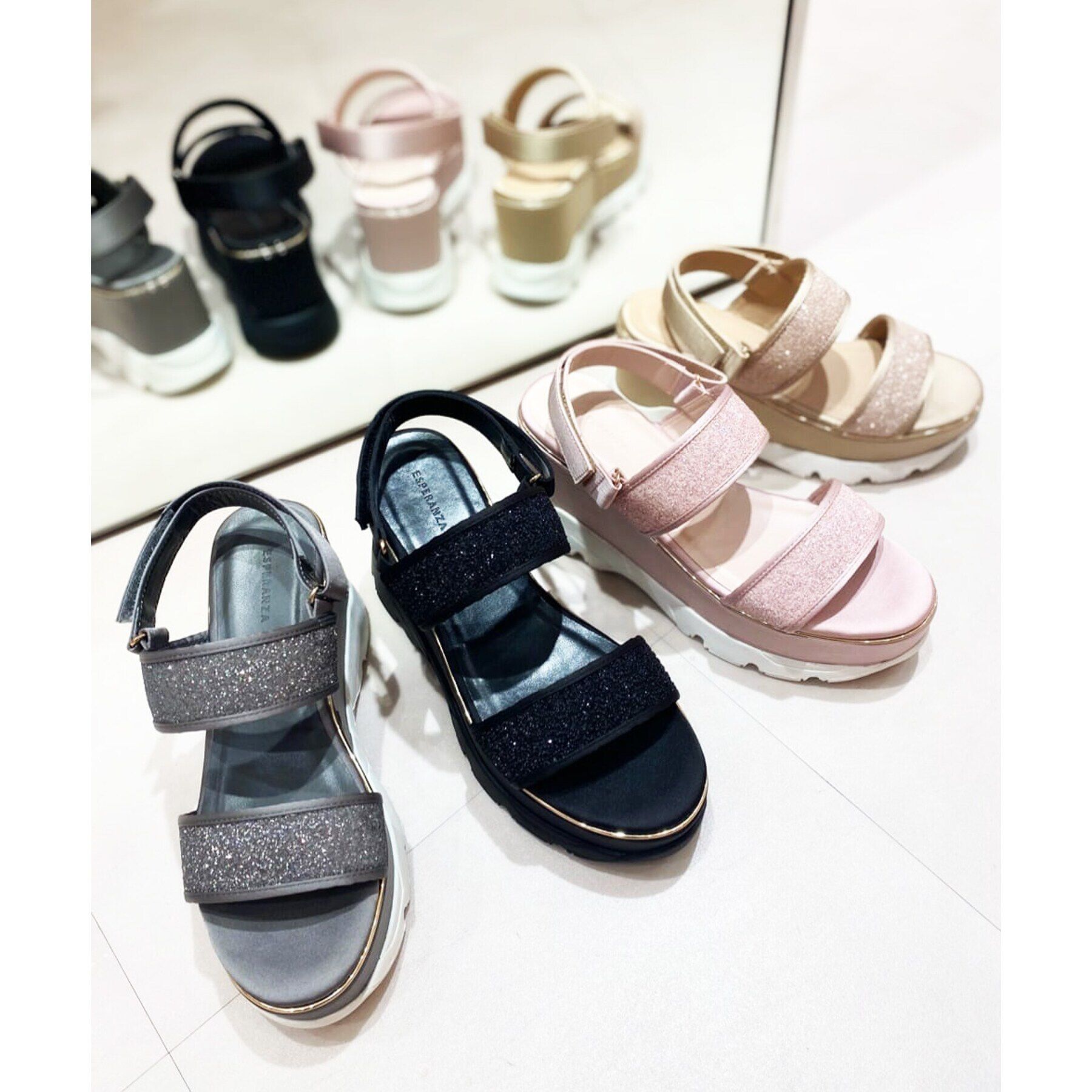 ESPERANZA「キラキラ厚底スポサン 24SS」|サンダル|