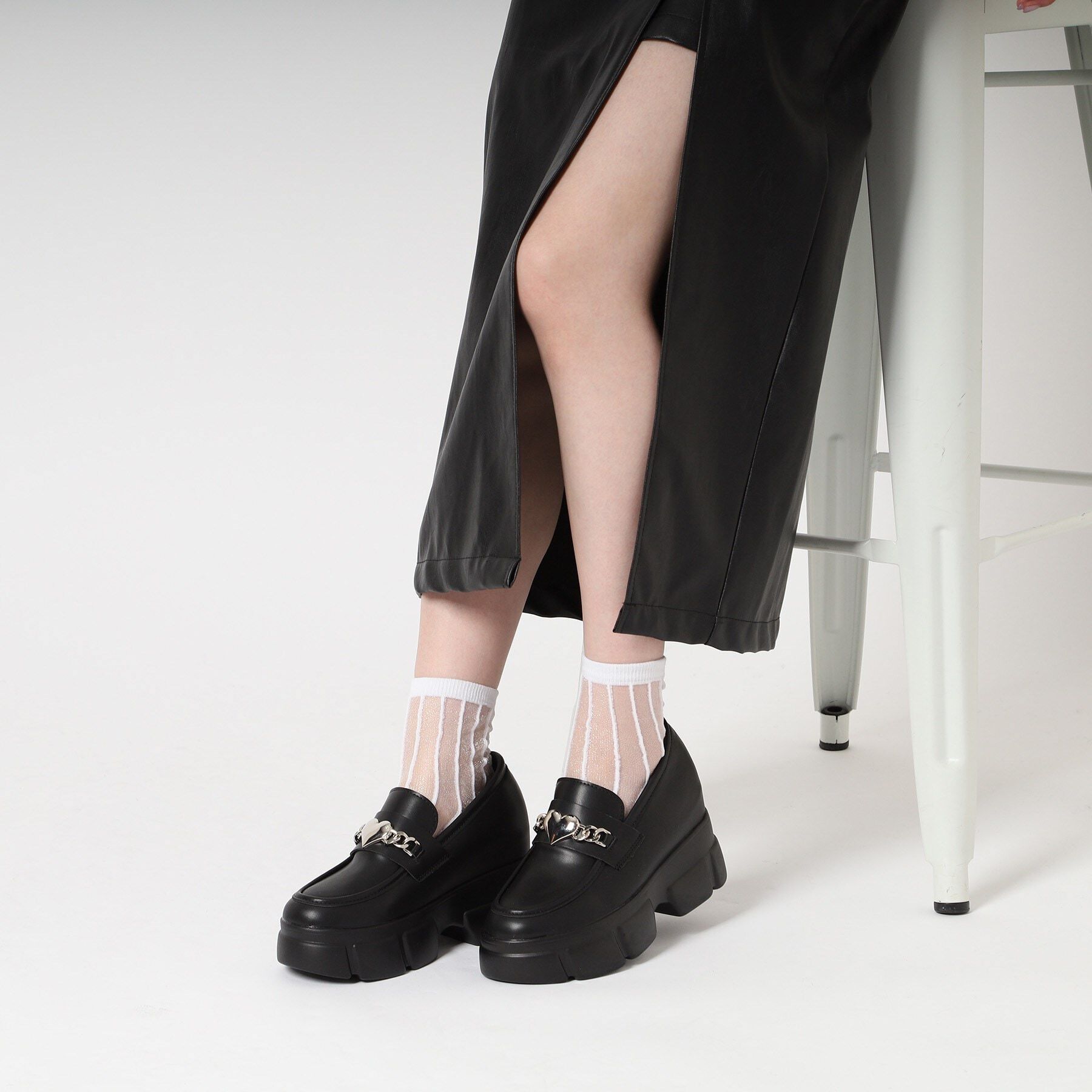 csT&P「厚底ハートチャーム付きローファーパンプス」|パンプス|