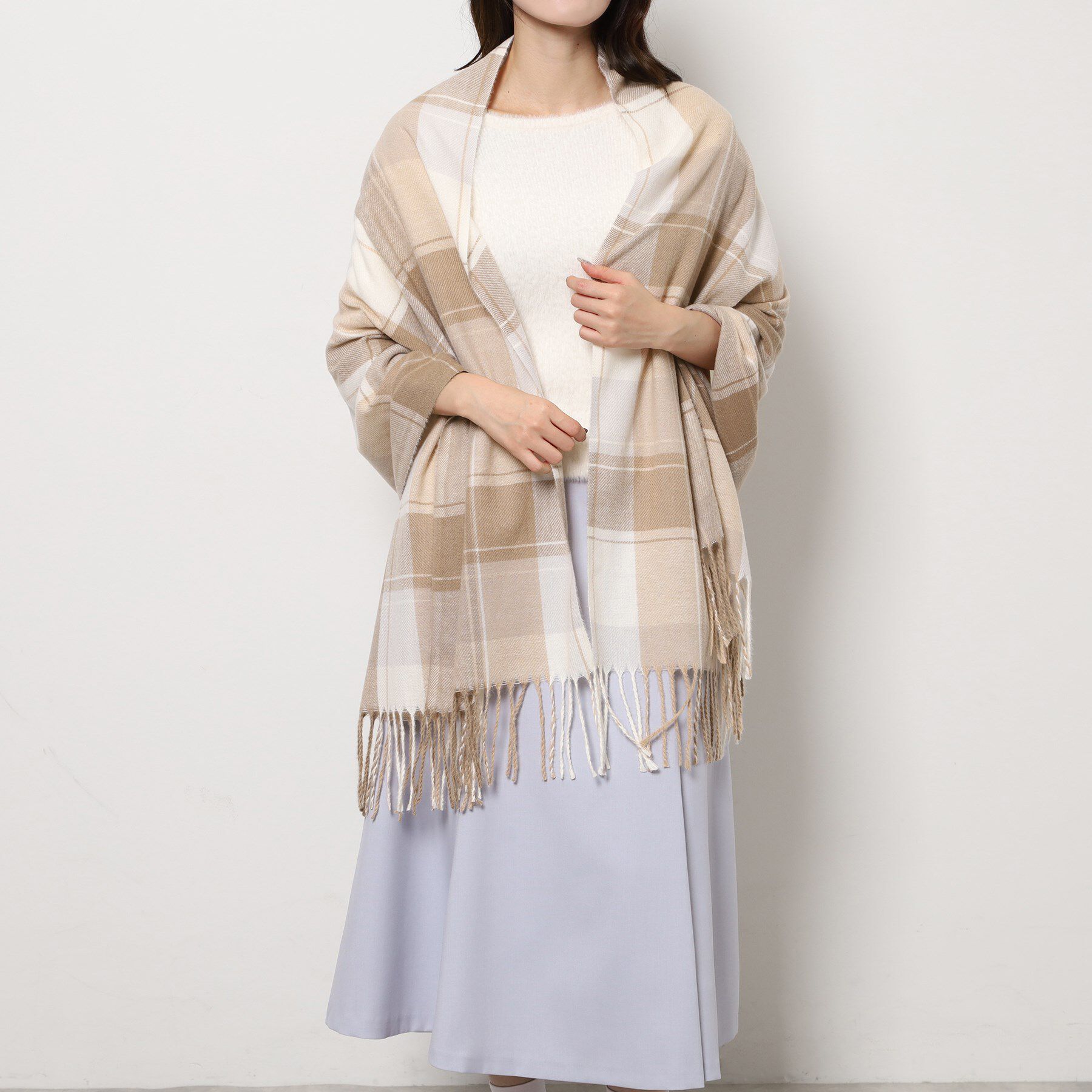 Ober Tashe「ソフトタッチチェックストール」|ストール|