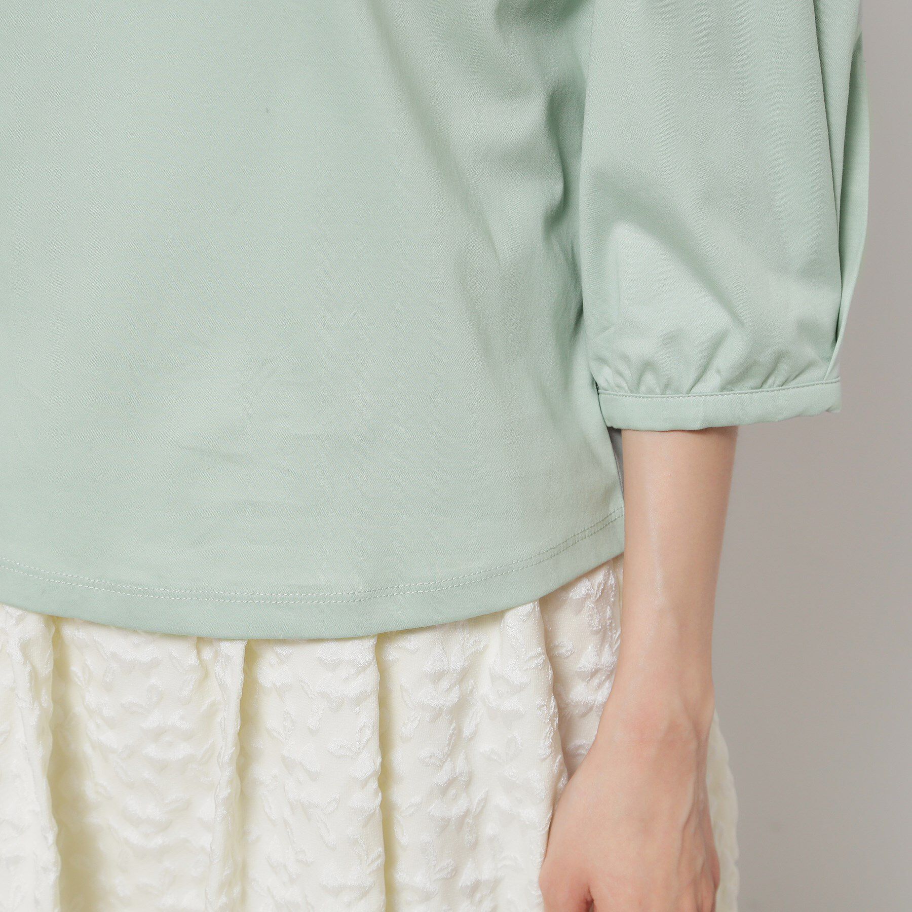 SunaUna「【レース／チャイナカラー】七分袖プルオーバー」|Tシャツ・カットソー|