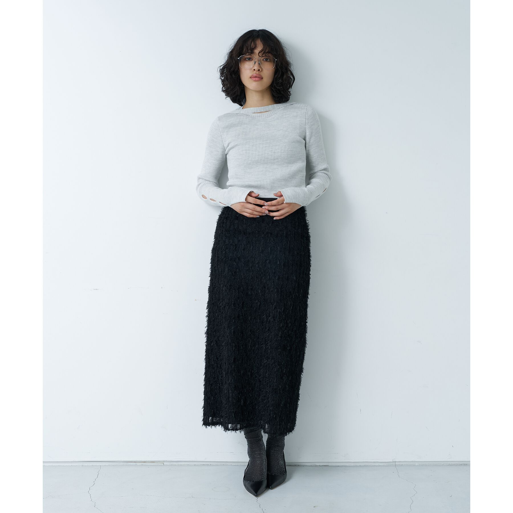 CODE A「feather long skirt」|スカート|