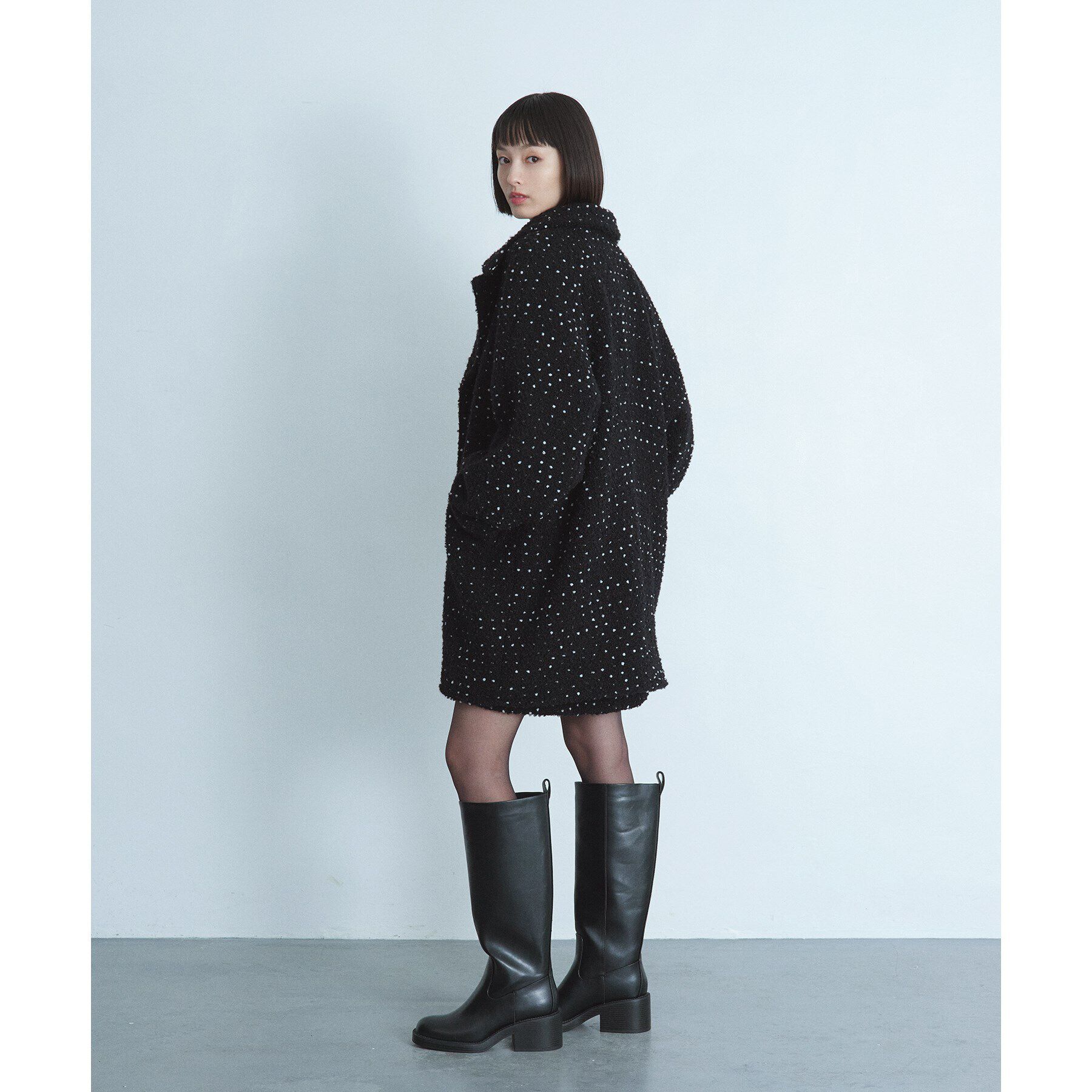 CODE A「dot tweed coat」|チェスターコート|