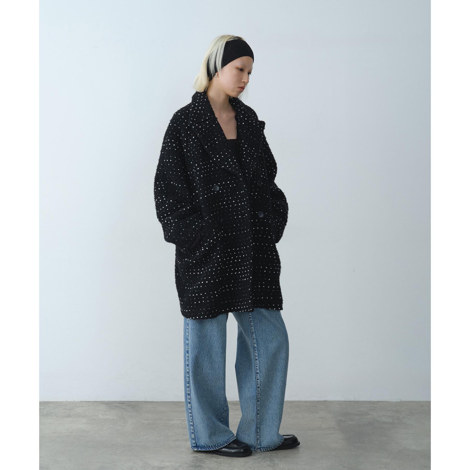 CODE A「dot tweed coat」|チェスターコート|