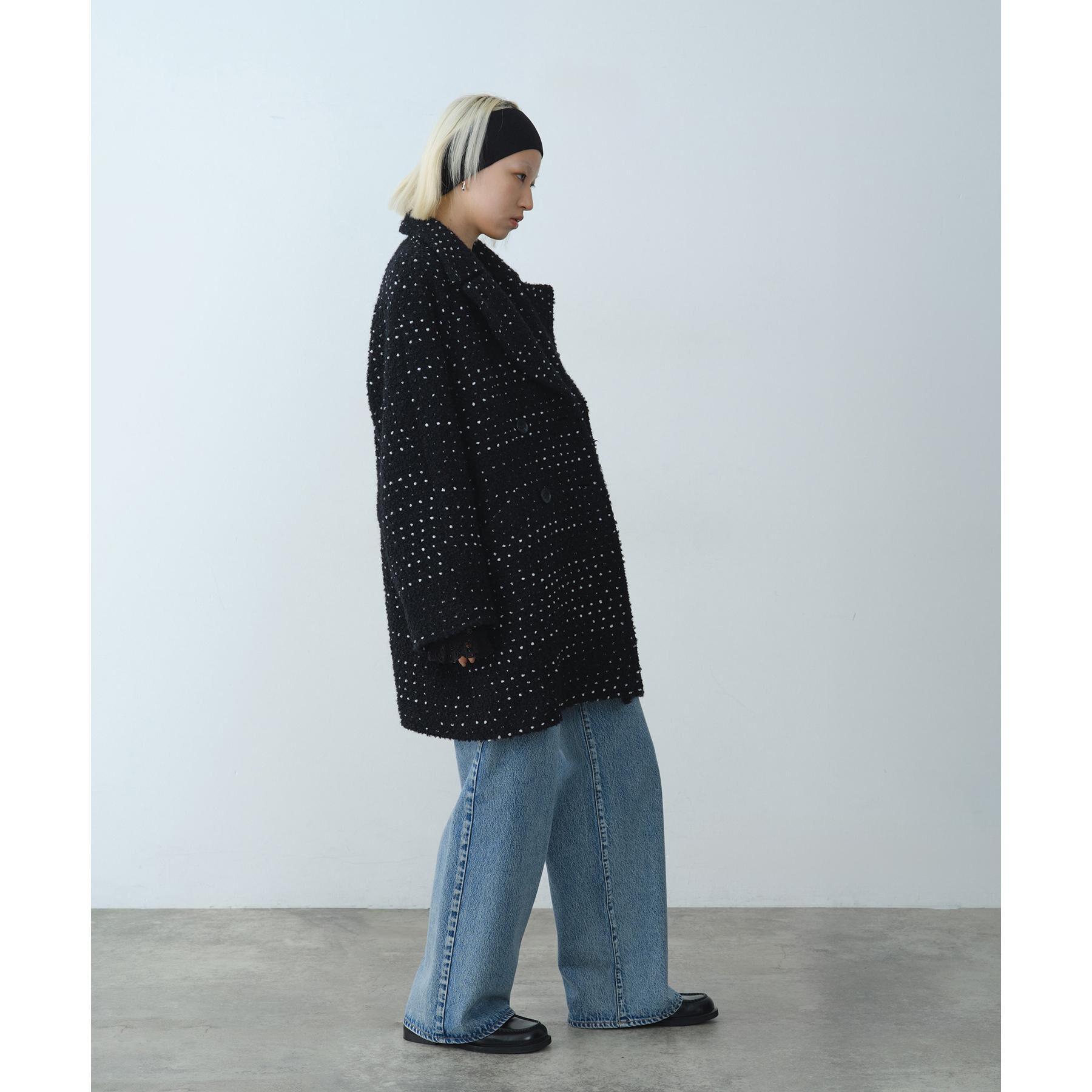 CODE A「dot tweed coat」|チェスターコート|