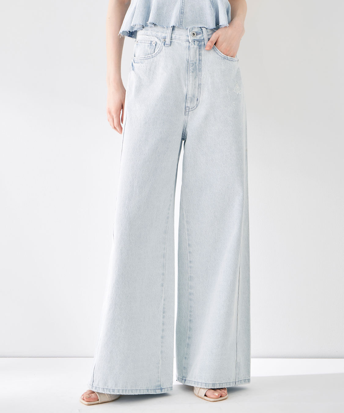 COCO DEAL「ツイストシームバギーデニムパンツ」|デニム|