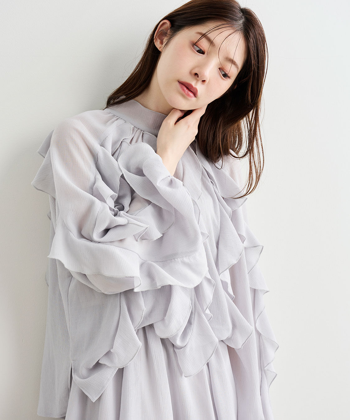 COCO DEAL フリルミニワンピース 岡崎紗絵さんコラボ】カスケードボウタイフリルミニワンピース（COCO