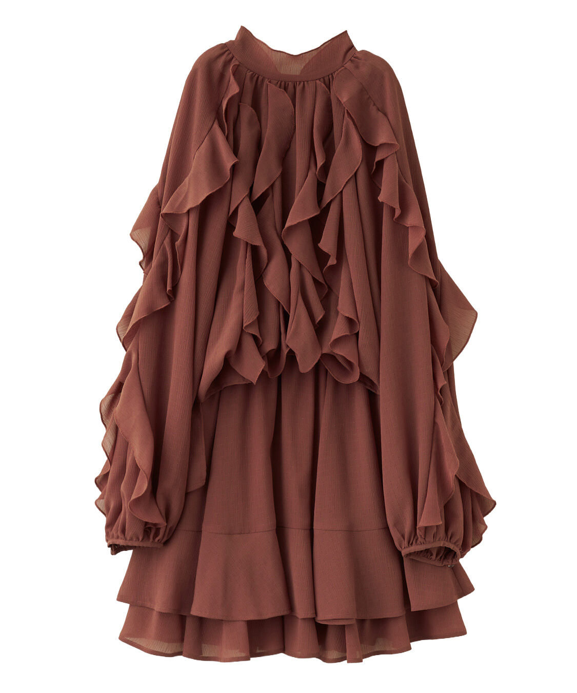 今期新作　岡崎紗絵さんコラボカスケードボウタイフリルミニワンピース 岡崎紗絵さんコラボ】カスケードボウタイフリルミニワンピース（COCO