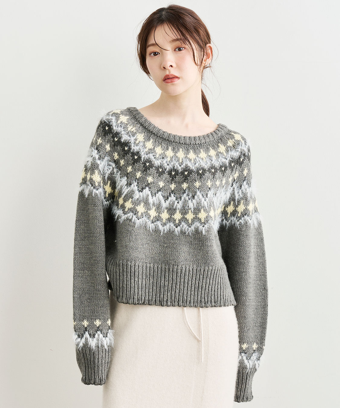 COOHEMノルディック柄ラメ入りセーター XL COOHEM - 23AW KNIT COLLECTION