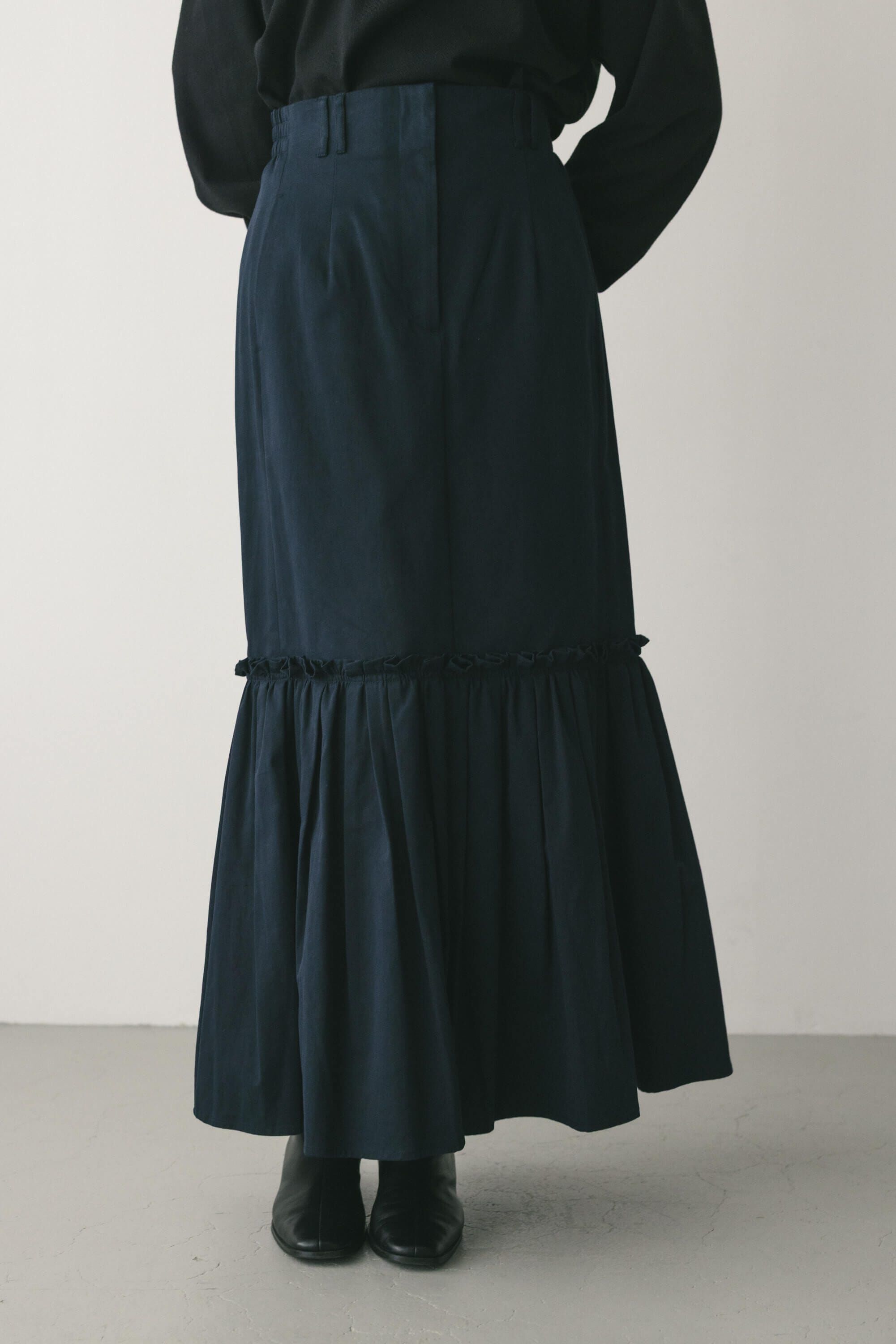 STYLEMIXER「ヘムギャザーチノスカート」|スカート|NVY