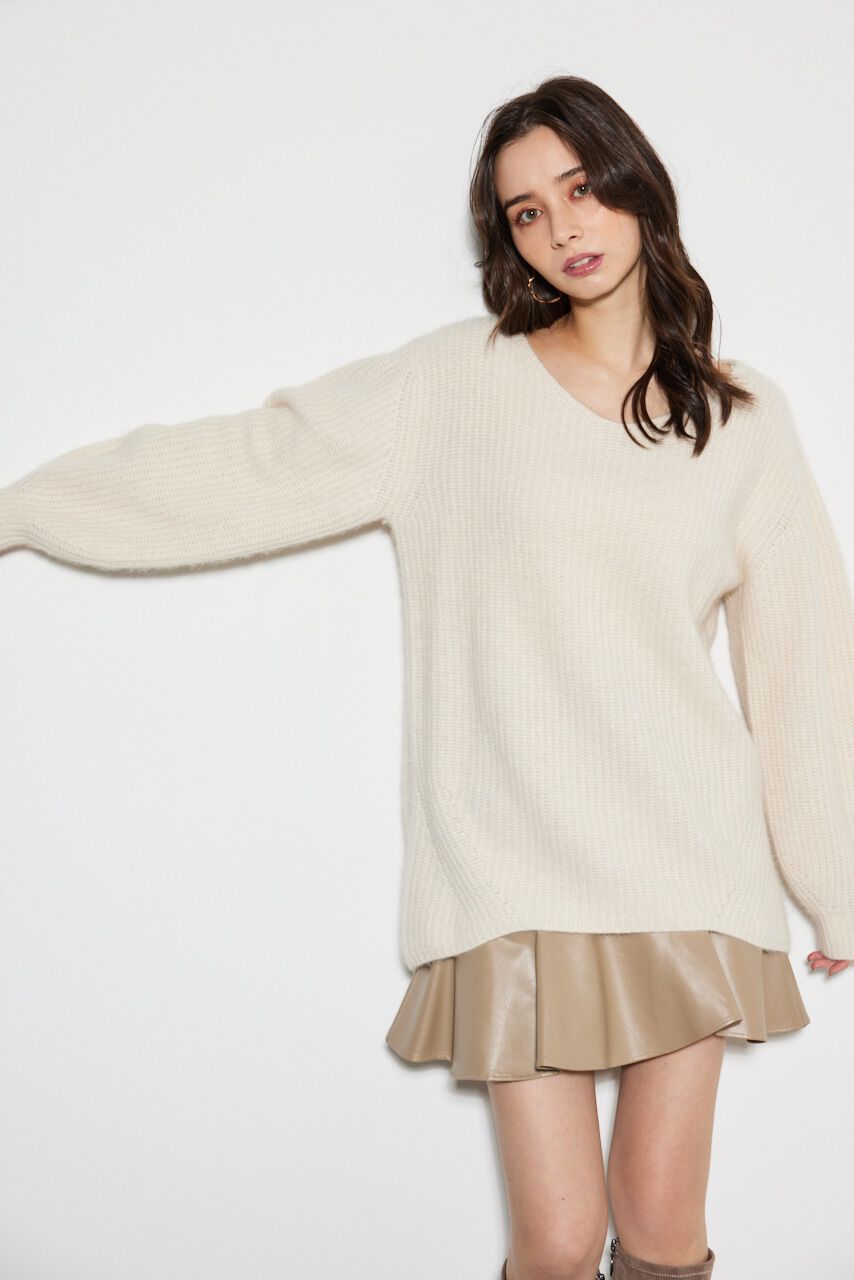 rienda「ラクーンMIXKnitTOP」|ニット・セーター|L/BEG1