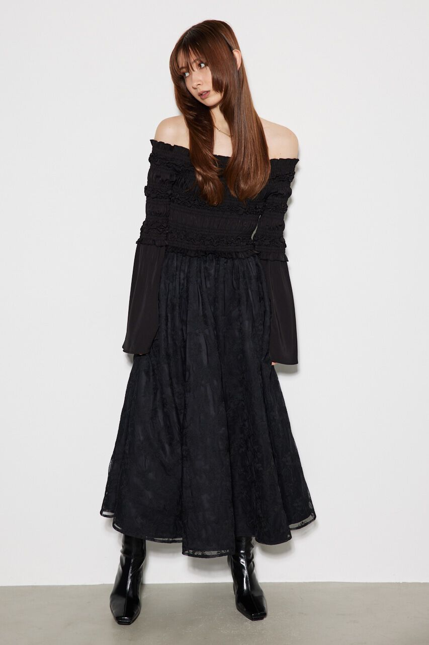 rienda「エンブロイダリーシャーリングフレア OP」|ワンピース|