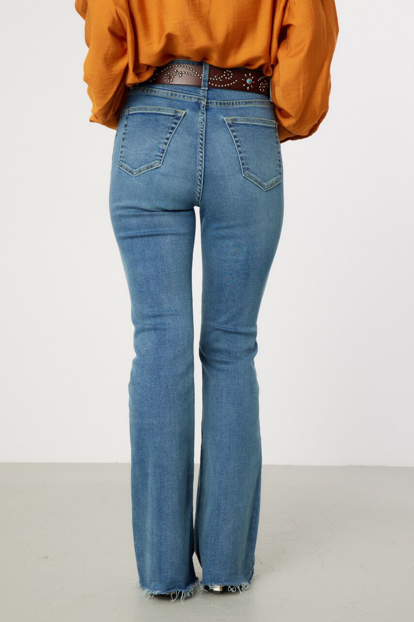 RODEO CROWNS「カットオフUSEDスリムフレアデニム」|デニム|