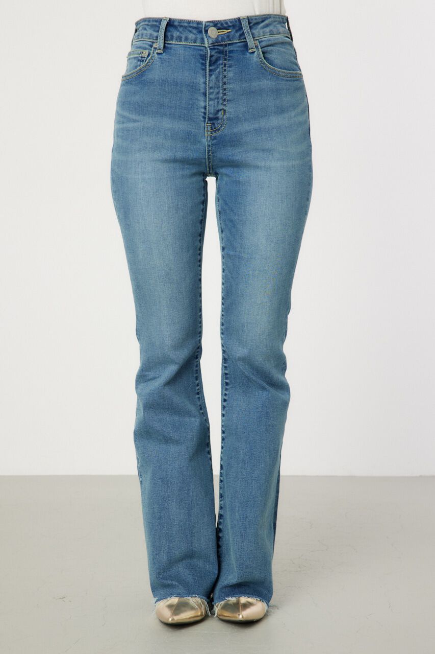 RODEO CROWNS「カットオフUSEDスリムフレアデニム」|デニム|