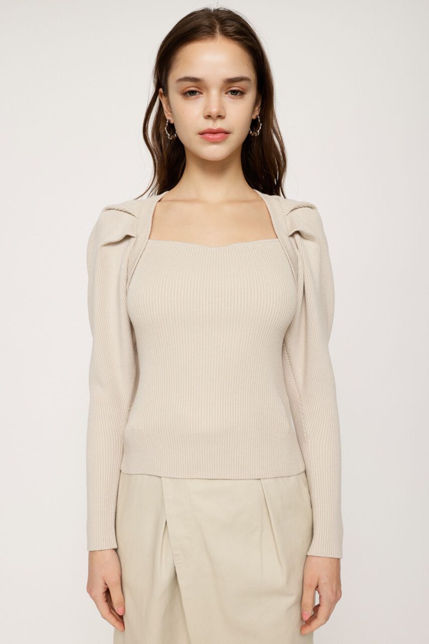 SLY「TUCK PUFF SQUARE HG トップス」|ニット・セーター|