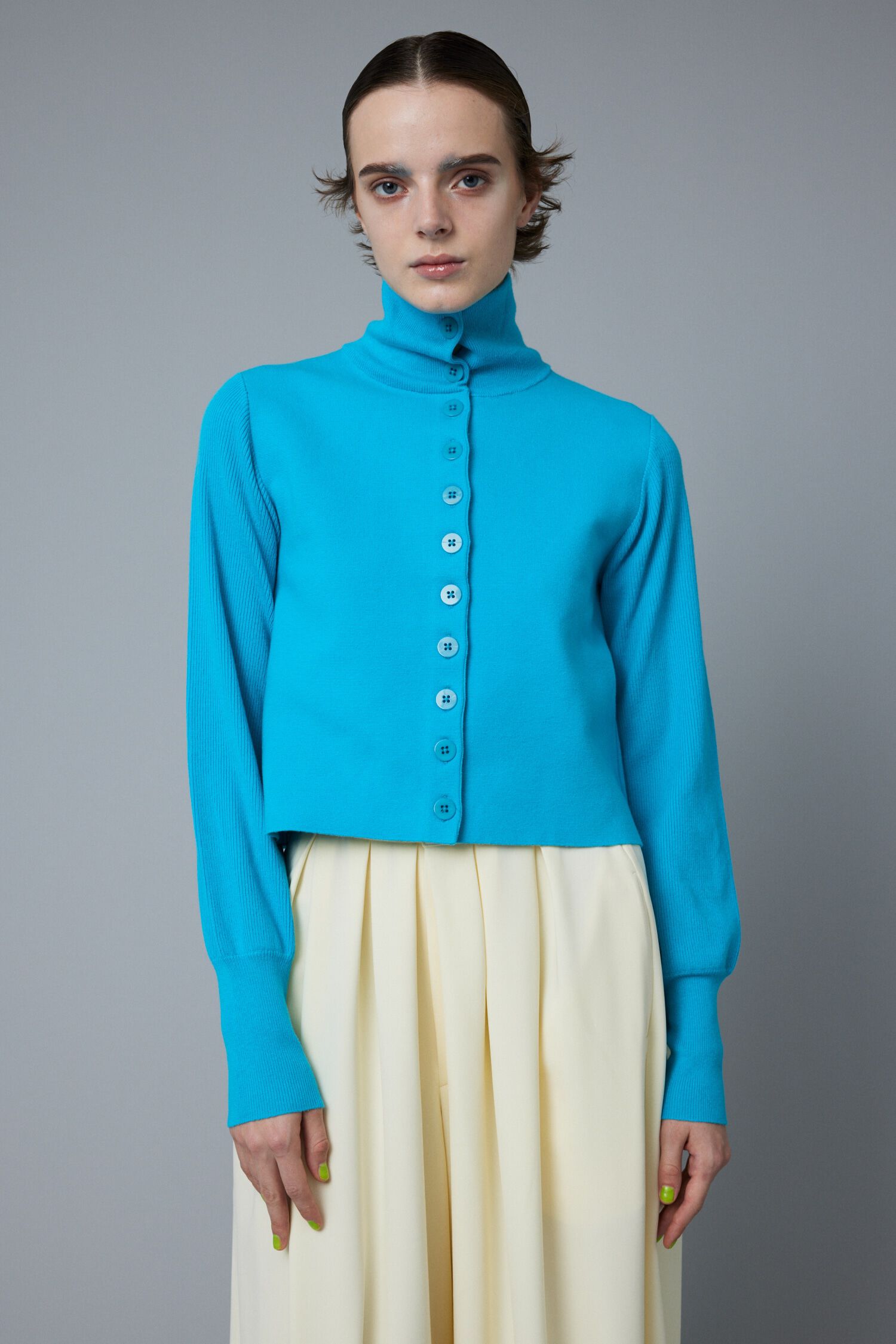 HeRIN.CYE「Many button knit tops」|ニット・セーター|BLU