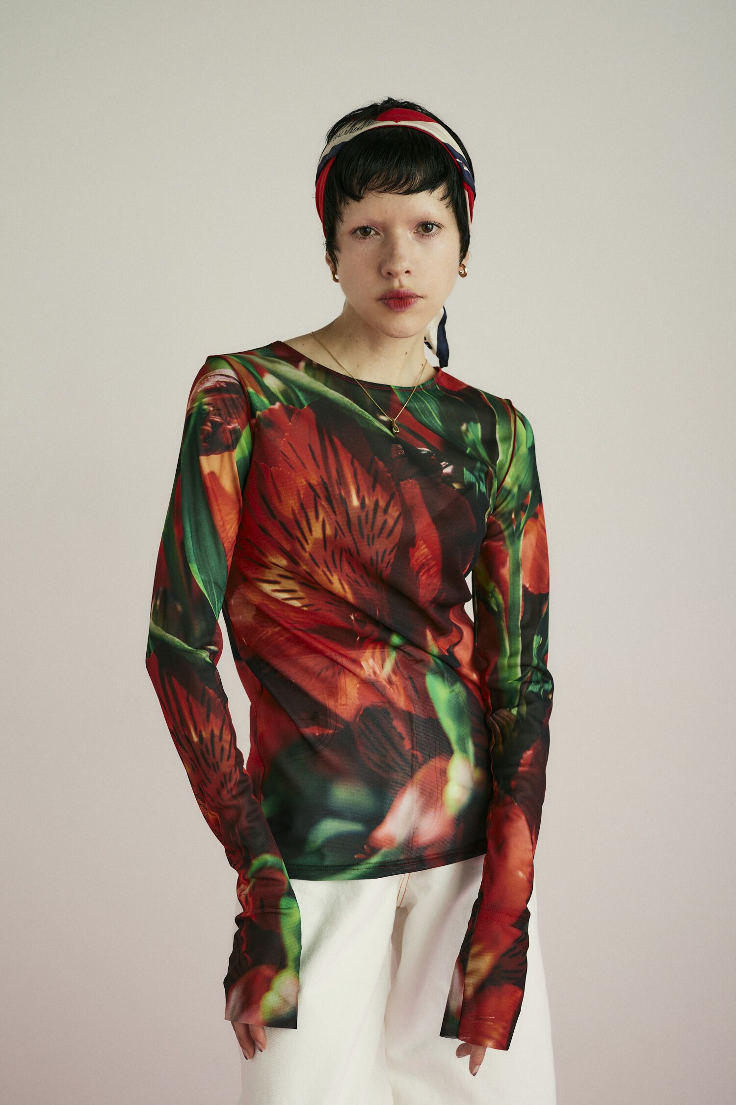 HeRIN.CYE「Flower pattern mesh innner」|Tシャツ・カットソー|Multi_1