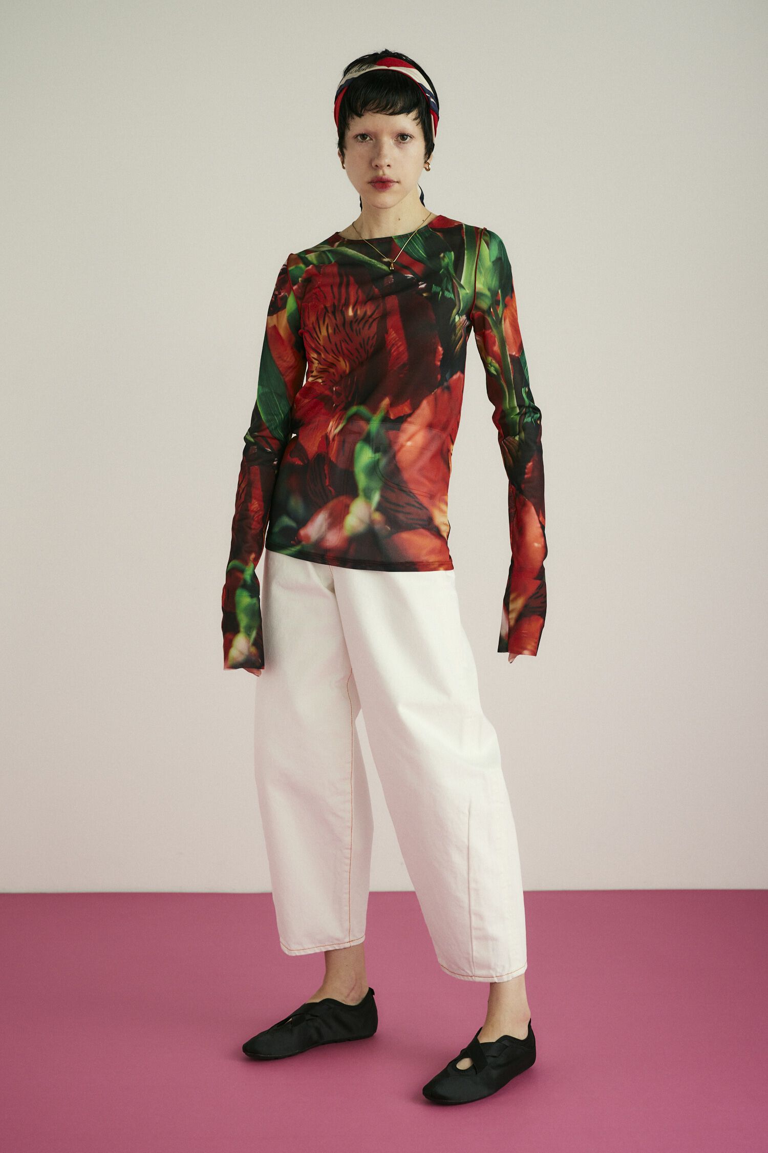 HeRIN.CYE「Flower pattern mesh innner」|Tシャツ・カットソー|