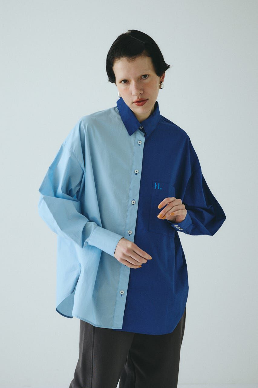 HeRIN.CYE「Bicolor shirt」|シャツ・ブラウス|BLU