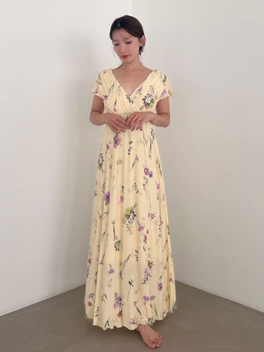 SNIDEL HOME「【接触冷感】カットカシュクールワンピース」|ルームウェア|YEL