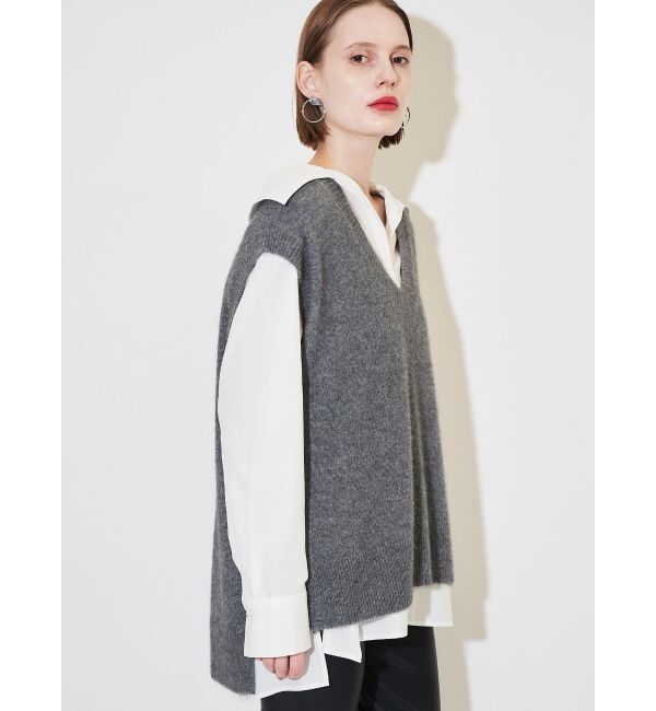 ELENDEEK「BIG COLLAR SKIPPER SH」|シャツ・ブラウス|オフホワイト