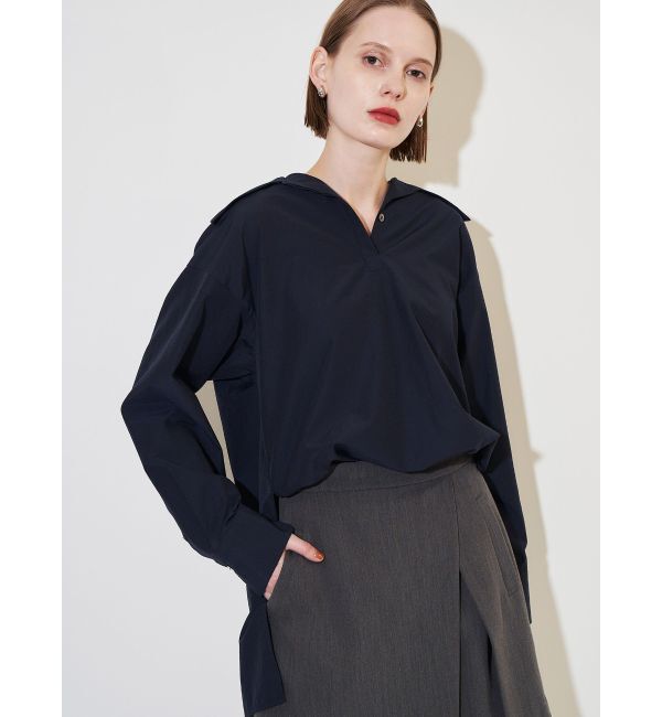 ELENDEEK「BIG COLLAR SKIPPER SH」|シャツ・ブラウス|ネイビー