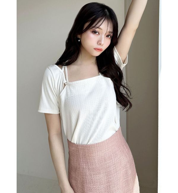 RESEXXY「ナローリボンリブトップス」|Tシャツ・カットソー|