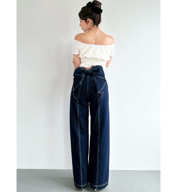 RESEXXY「バックリボンデニムパンツ」|デニム|