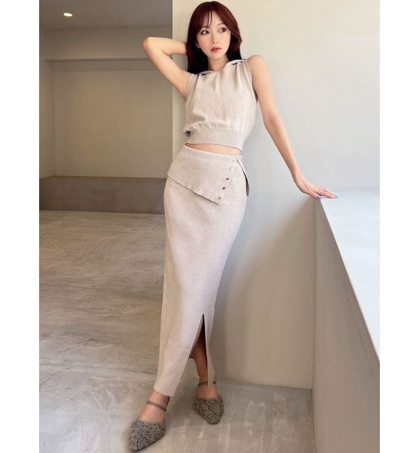 RESEXXY「フーディーノースリニットトップス【セットアップ着用可能】」|ニット・セーター|