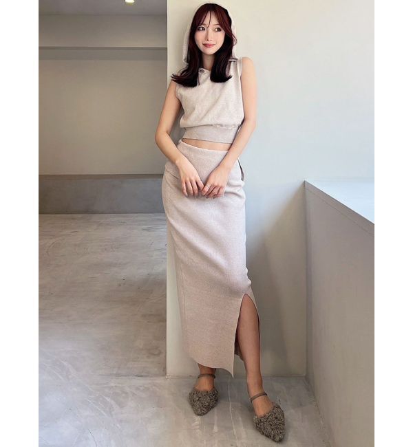 RESEXXY「フーディーノースリニットトップス【セットアップ着用可能】」|ニット・セーター|