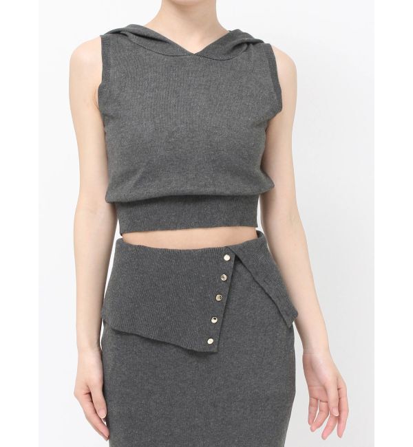 RESEXXY「フーディーノースリニットトップス【セットアップ着用可能】」|ニット・セーター|