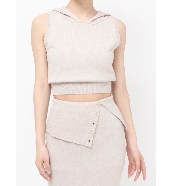 RESEXXY「フーディーノースリニットトップス【セットアップ着用可能】」|ニット・セーター|