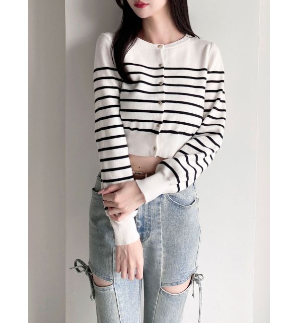 RESEXXY「クルーネックニットカーデ」|カーディガン|