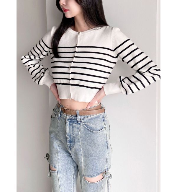 RESEXXY「クルーネックニットカーデ」|カーディガン|