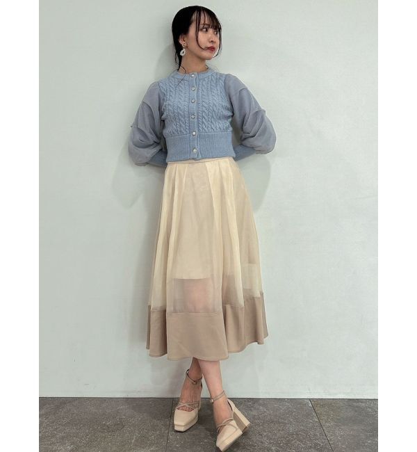 dazzlin「シアーグロッシーレースアップスカート」|スカート|