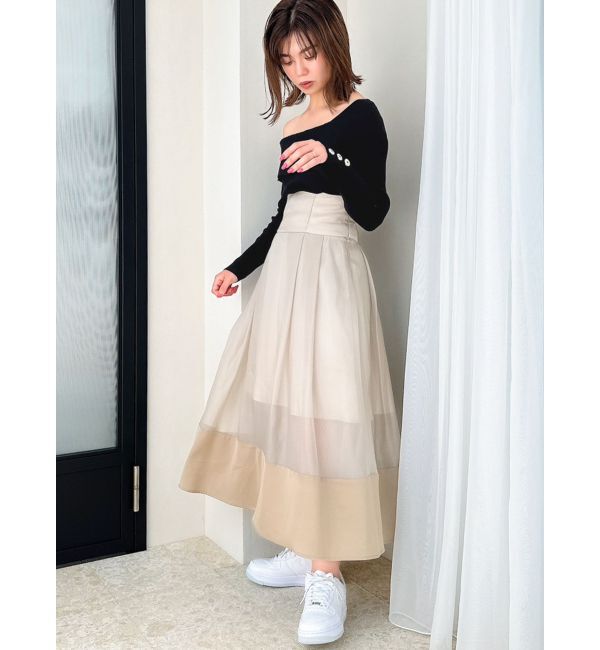 dazzlin「シアーグロッシーレースアップスカート」|スカート|