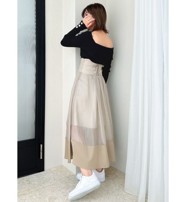 dazzlin「シアーグロッシーレースアップスカート」|スカート|