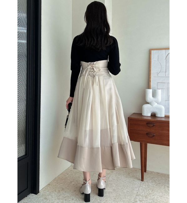 dazzlin「シアーグロッシーレースアップスカート」|スカート|