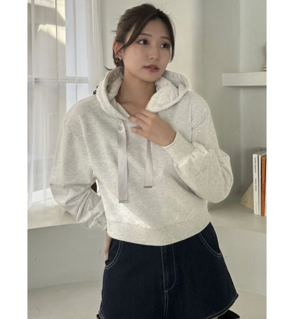 dazzlin「【CALNAMURコラボ】ロゴショートフーディ」|スウェット・ジャージ|グレー