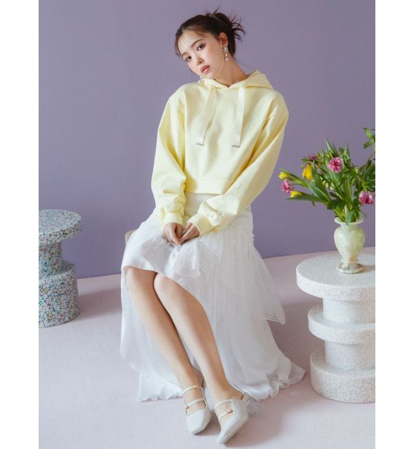 dazzlin「【CALNAMURコラボ】ロゴショートフーディ」|スウェット・ジャージ|