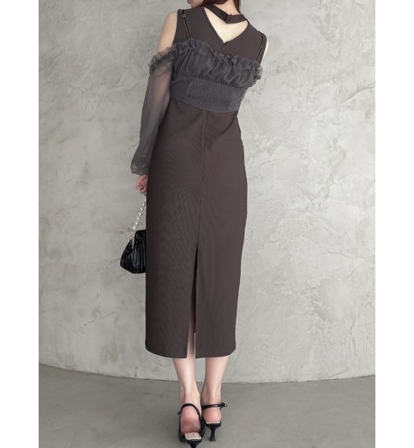 dazzlin「コルセットチュールビスチェ付カットワンピース」|ワンピース|