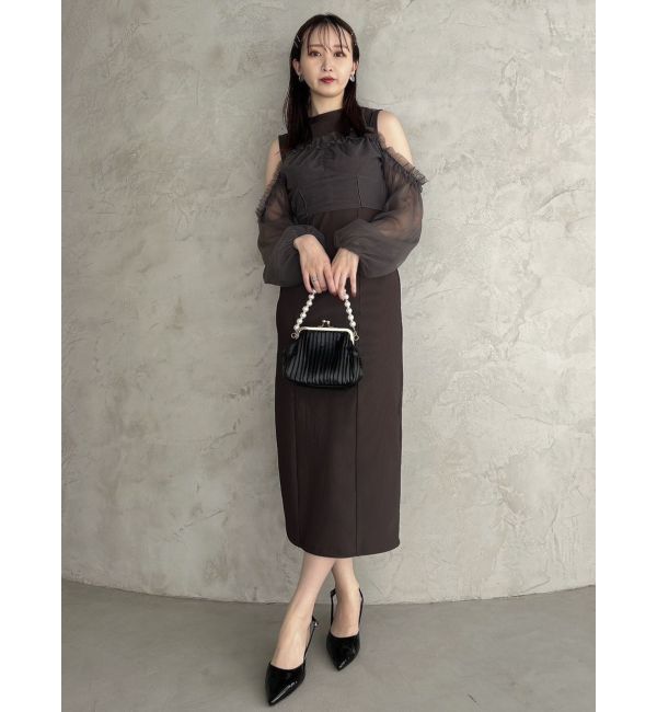 dazzlin「コルセットチュールビスチェ付カットワンピース」|ワンピース|