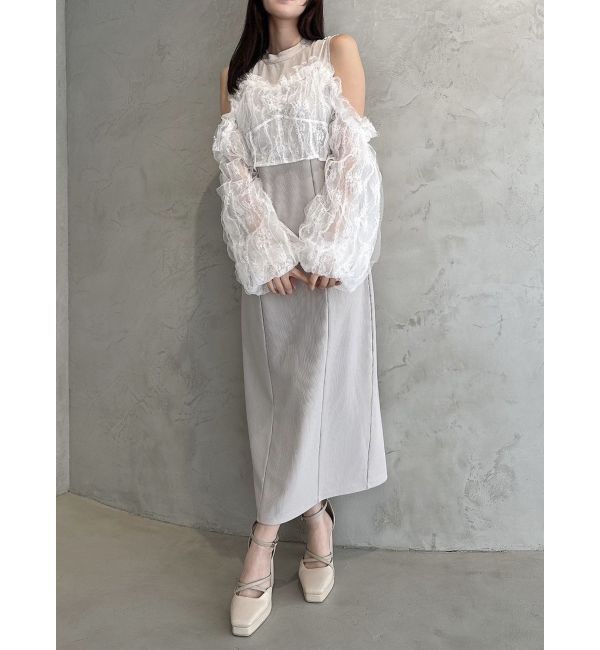 dazzlin「コルセットチュールビスチェ付カットワンピース」|ワンピース|