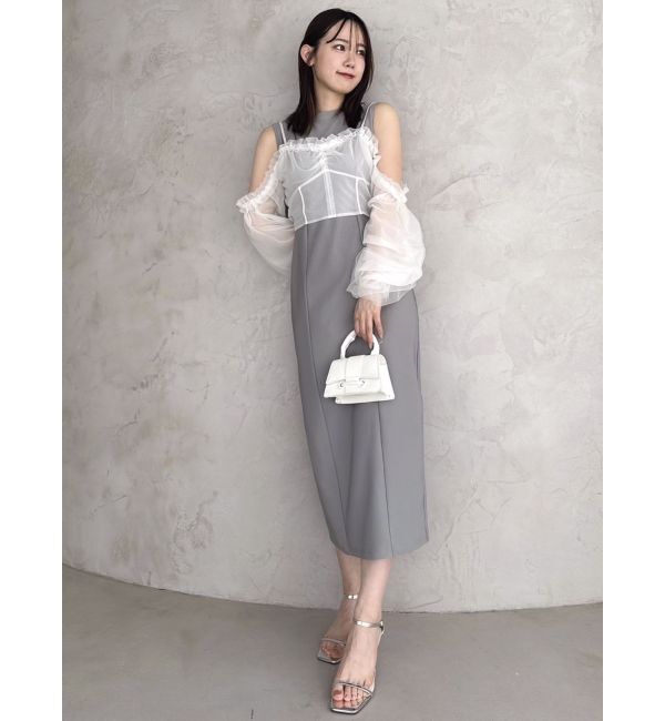 dazzlin「コルセットチュールビスチェ付カットワンピース」|ワンピース|