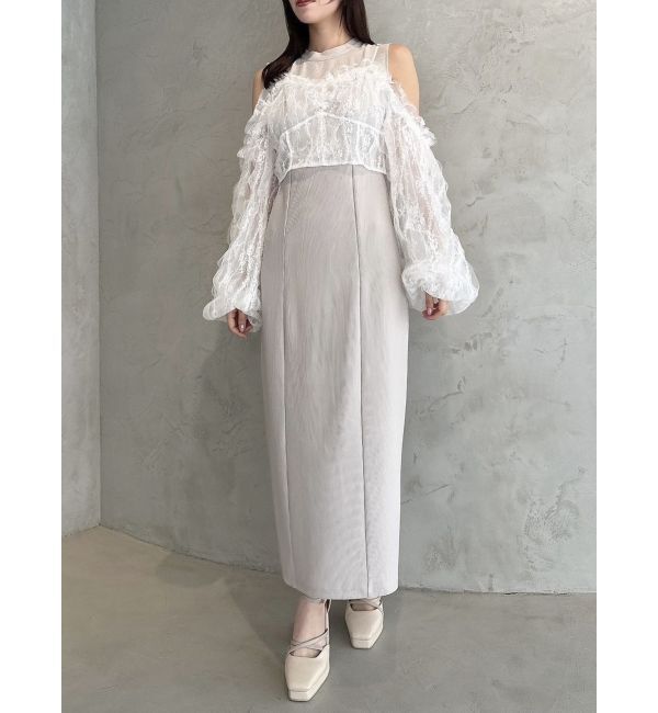 dazzlin「コルセットチュールビスチェ付カットワンピース」|ワンピース|