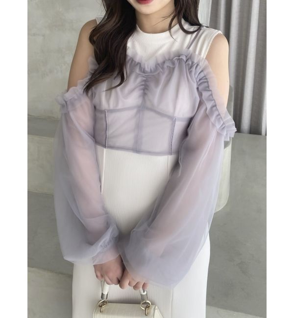 dazzlin「コルセットチュールビスチェ付カットワンピース」|ワンピース|