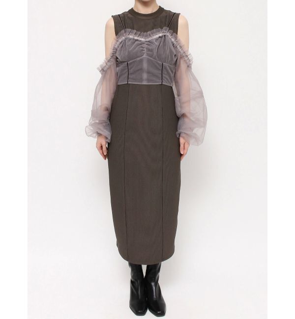 dazzlin「コルセットチュールビスチェ付カットワンピース」|ワンピース|