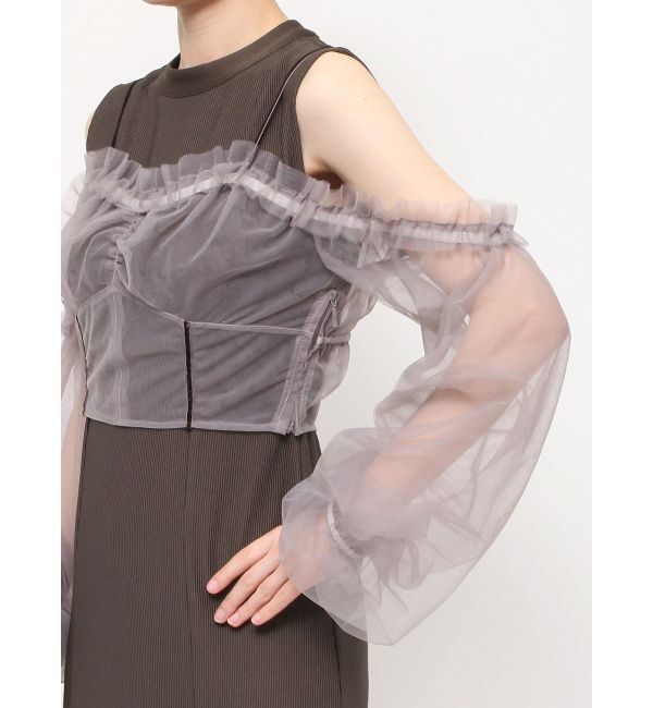 dazzlin「コルセットチュールビスチェ付カットワンピース」|ワンピース|