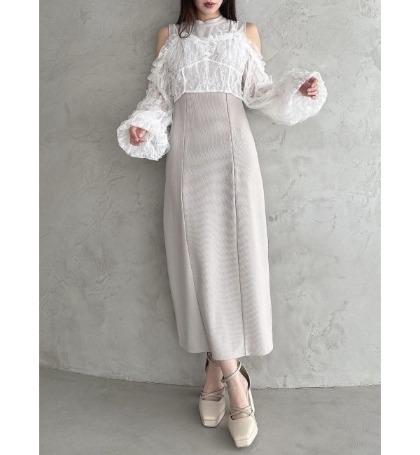 dazzlin「コルセットチュールビスチェ付カットワンピース」|ワンピース|