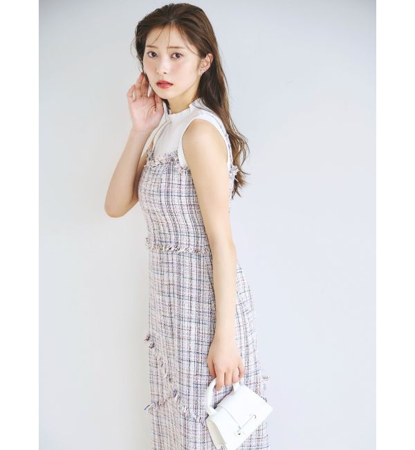 dazzlin「スイッチングツイードラインキャミワンピース」|ワンピース|